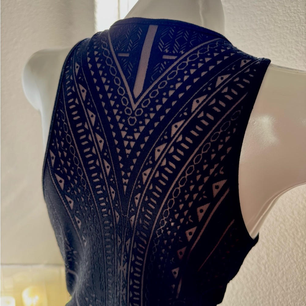 Black Patterned Sleeveless Top - image 3